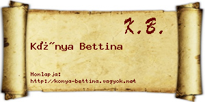 Kónya Bettina névjegykártya